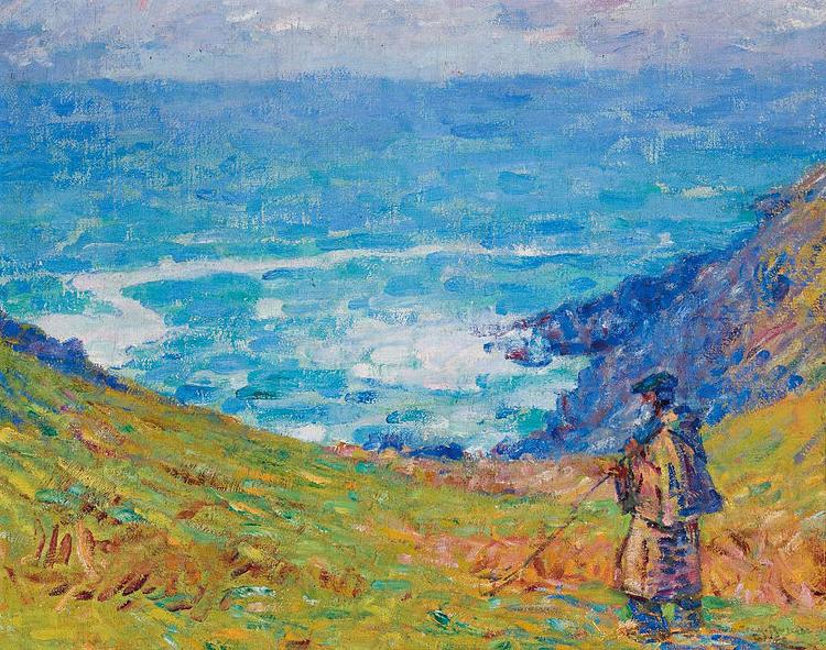 John Peter Russell Pecheur sur falaise oil painting picture